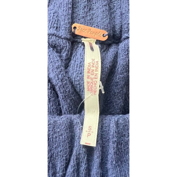 Free People Kayden Barrel Loose-Fit Navy Blue Pants With Drawstring Waist Small - Picture 3 of 11